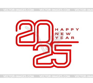 Happy new 2025 year number, seasonal greetings - vector clip art