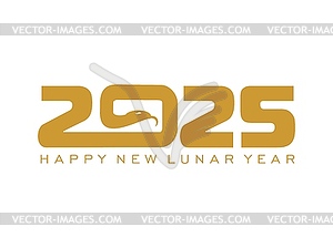 2025 Chinese lunar new year golden snake calendar - vector image