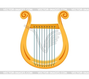 Harp or lyre musical instrument font U letter - vector clipart