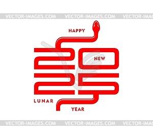 2025 number for Chinese Lunar New Year with snake - vector clipart / vector image