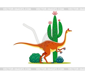 Cartoon prehistoric pelicanimimus dino character - vector clipart