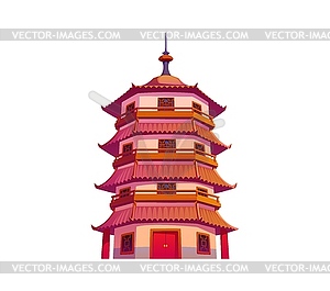 Traditional Chinese multi tiered pagoda tower - vector image