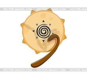 Tambourine musical instrument font 9 digit symbol - vector image