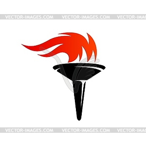 Torch fire flame for victory and champion trophy - color vector clipart