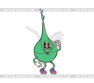 Cartoon rubber enema groovy medicine character - vector image