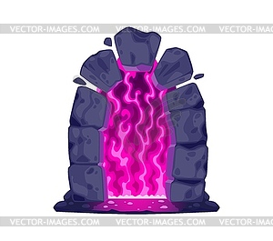 Fantasy game magic door, witchcraft game asset - vector image