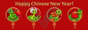 Chinese New Year holiday Asian horoscope snakes - vector clipart