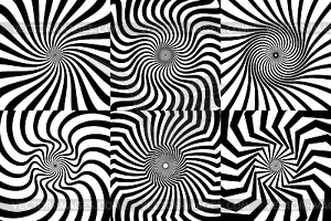 Psychedelic hypnotic spiral pattern backgrounds - vector image