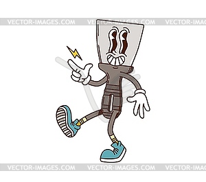 Groovy building or DIY putty knife tool character - royalty-free vector clipart