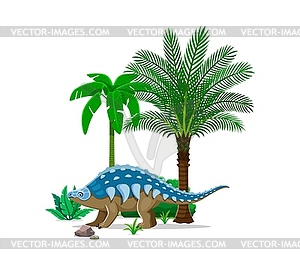 Panoplosaurus prehistoric dino cartoon character - vector clip art