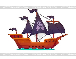 Privateer pirate ancient galleon sail ship - vector clipart