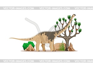 Cartoon dinosaur Paralititan or prehistoric lizard - vector clipart