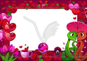 Valentines greeting card, romantic festive frame - vector clipart