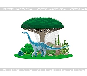 Cartoon Euhelopus dinosaur childish character - vector clip art