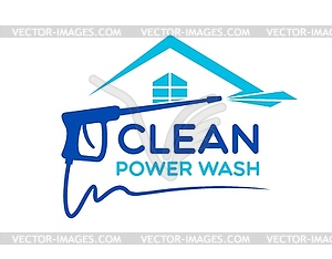 House cleaning and washing icon pressure washer - vector image