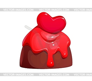 Valentine heart pink sweet candy confectionery - vector clip art