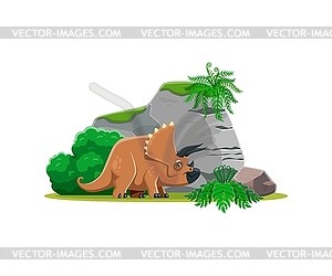 Triceratops prehistoric dinosaur, herbivorous dino - vector clip art