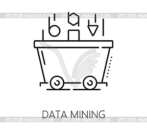 Data analytics and data mining analysis line icon - vector image