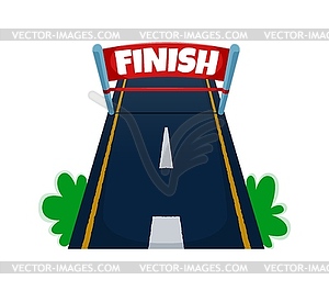 Cartoon letter as finish line track sport font - vector image