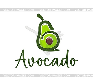 Avocado icon for organic vegetable food market - vector clipart / vector image