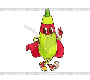 Groovy squash superhero vegetable retro character - vector clipart