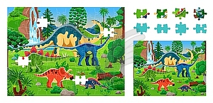 Игра-головоломка с пейзажем доисторических динозавров - изображение в формате EPS