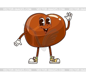 Groovy chocolate candy sweet pastry character - vector clipart / vector image