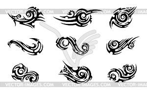 Maori, polynesian and samoan tribal tattoos - vector clipart