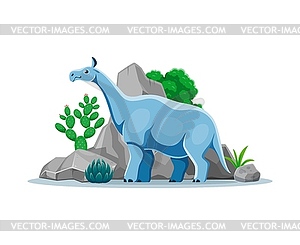 Indricotherium dinosaur in natural landscape - royalty-free vector clipart