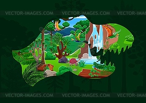 T rex tyrannosaurus dinosaur silhouette - vector clip art