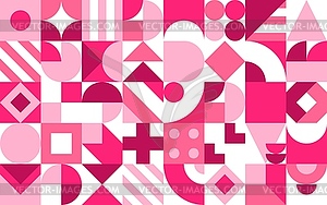 Valentines day background with geometric shapes - vector image