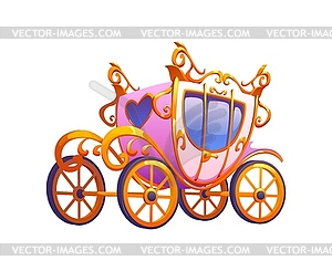 Wedding marriage and Valentine fairy tale carriage - vector clipart
