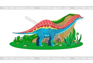 Paleontology Amargasaurus dinosaur cute character - vector clipart