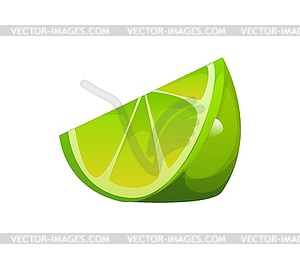 Cartoon slice of lime fruit, Mexican cuisine - royalty-free vector image