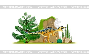 Новаторский персонаж- доисторический динозавр-животное - векторный клипарт