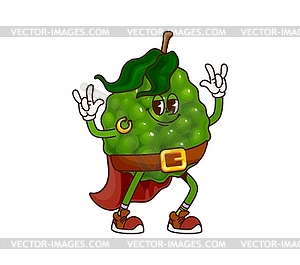 Cartoon groovy tropical fruit pirate character - vector image