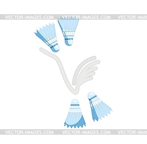 Cartoon quote mark as badminton shuttlecocks - vector clipart