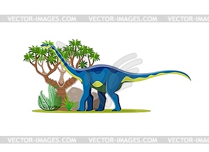 Quaesitosaurus prehistoric dino cartoon character - vector clipart