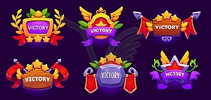 Game victory award icons, ui badges asset, buttons - royalty-free vector clipart