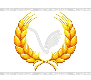 Golden laurel wreath for game asset award badge - vector image