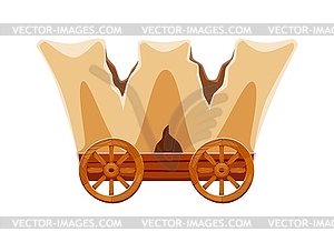 Letter w as covered wagon, cowboy wild west font - vector clip art