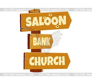 Letter e as wild west signpost with cowboy font - vector image
