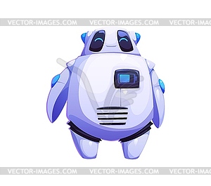 Cartoon futuristic ai robot with rounded body - vector clipart