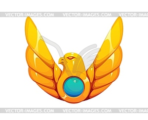 Мультяшный египетский шрифт golden falcon буквой v - изображение в векторе / векторный клипарт