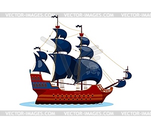 Privateer pirate historical frigate sail ship - vector clipart