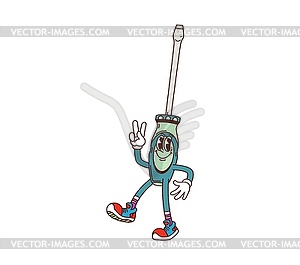 Groovy screwdriver work tool cartoon DIY character - vector clipart