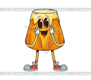 Funny groovy pudding cake dessert character - vector clipart