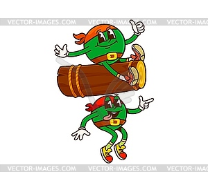 Groovy math division sign pirate corsair character - vector image