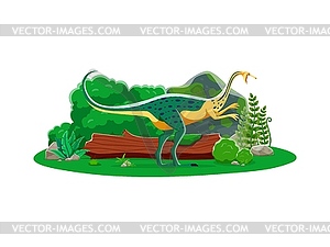 Elmisaurus prehistoric dinosaur cartoon character - vector image