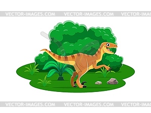 Cartoon dinosaur Velociraptor, prehistoric lizard - vector clip art